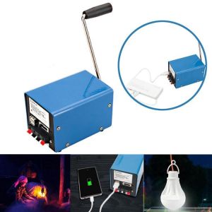 IPRee&reg; Outdoor 20W Manual Hand Crank Generator DIY USB Electric Dynamo Power Emergency Phone Charger