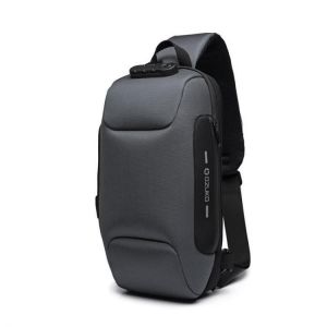 OZUKO Chest Bag USB External Charging Anti-theft Crossbody Bag Waterproof Shoulder Bag for Camping Travel