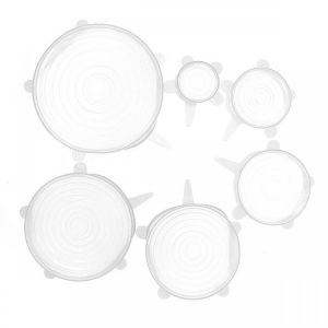 6Pcs / Set Silicone Wrap Stretch Universal Lid Camping Kitchen Vacuum Seal Suction Food Wrap Covers