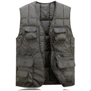 Men Tactical Functional Multi Pocket Outdoors Warm Vest