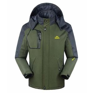 Big Size M-6XL Mens Fall Winter Velvet Thick Hooded Outdoor Waterproof Windbreaker Jacket