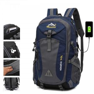 30L USB Nylon Sports Backpack Unisex Climbing Rucksack Fishing Hunting Storage Bag for Travel Hiking Mountaineering Cycling