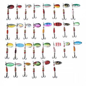 ZANLURE 30pcs Metal Fishing Lure Minnow Poper Pike Salmon Bait Bass Trout Fish with Hook