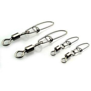 100pcs Steel Alloy Fishing Connector Solid Rings With Interlock Snap
