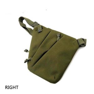Men Women Canvas Crossbody Shoulder Chest Backpack Anti Theft Gun Tactical Sling Bag Gun Accessories Left/Right