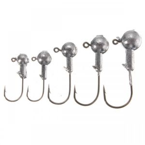 ZANLURE 10pcs Jig Head Fishing Hooks Lead Round Head Jigs  Hooks Fishing Tackle