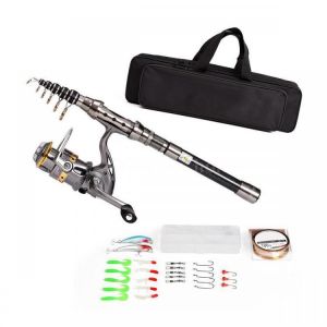 shopping ציוד דיג וציד ZANLURE Telescopic Spinning Fishing Rod Reel Combo Full Kit Professional Fishing Pole Reel Set