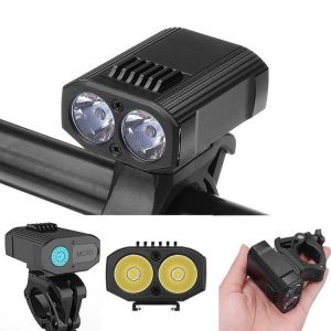 XANES DL14 1200LM 2XPE Bicycle Headlamp Intelligent Power Display for Xiaomi Electric Scooter E-bike USB Rechargeable Front Light