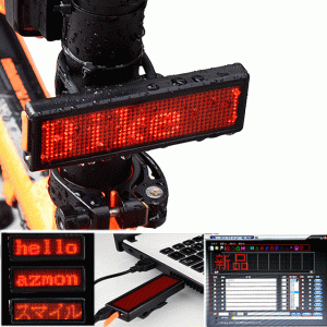 XANES X1 DIY Bicycle Taillight Programmable LED Electronic Multilingual Advertising Display Bicycle TailLight USB Rechargeable