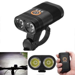 XANES DL09 1000LM 2 x XPE LED 5 Modes Smart Power Indicator 1800mAh Rechargable 150&deg; Wide Angle IPX6 Waterproof Bike Light