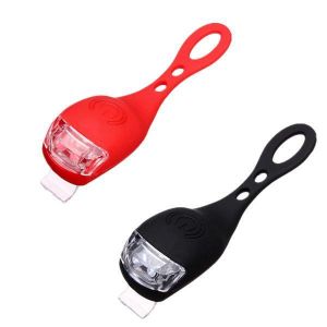 Black&amp;Red Bicycle Bike  Light Waterproof Silicone LED Flashlight