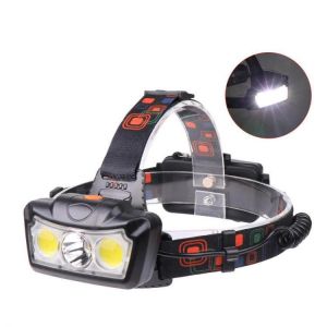 XANES&reg; 1300LM T6+2xCOB LED HeadLamp Waterproof 4 Modes Outdoor Running Camping Hiking Cycling Light 2x18650 DC Rechargeabl