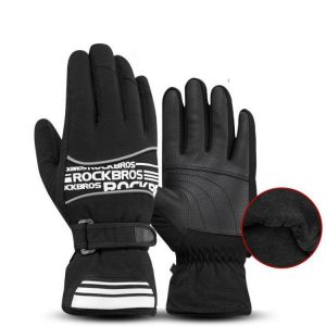 ROCKBROS S132 -20 Degree Thermal Ski Gloves Waterproof Snowmobile Snowboard Glove Snow Men Female Snowboarding Fleece Skiing Glove