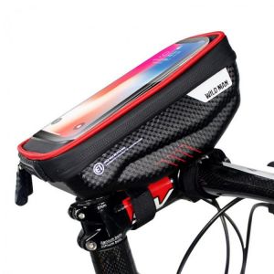 WILD MAN Bicycle Handlebar Bag Touch Screen Phone Package Rainproof Front Tube Bag MTB Road Bike Accessories