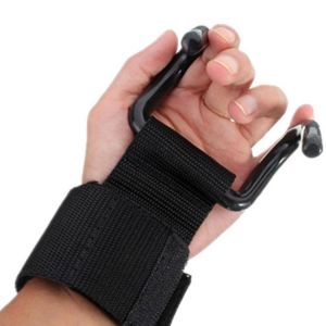 2Pcs Weight Lifting Support Strap Hook Gym Fitness Weightlifting Training Fitness Wrist Dumbbell Support Grips Wristband Gloves Pa