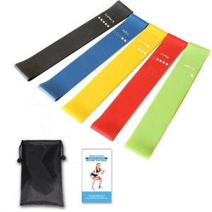 KALOAD 5 pcs/set Resistance Loop Exercise Bands Fitness Resistance Bands with Instruction Guide Carry Bag