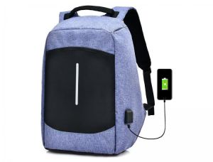 Men Canvas Multifunction Sport Bag Casual Anti Theft 17" Backpack with USB Charging Port