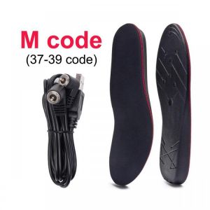1 Pair 1500mAh Rechargeable Electric Heated Insole Adjustable Temperature Outdoor Winter Warmth Insoles