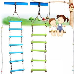 6 Rungs 2M PE Rope Children Toy Swing Max load 120KG Outdoor Indoor Plastic Ladder Rope Playground Games For Kids Climbing Rope Sw