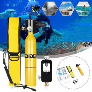 DIDEEP 3 CUFT 300PSI Diving Respirator Oxygen Tank Underwater Scuba Adaptor With Storage Bag
