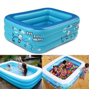 180cm Inflatable Thicken Swimming Pool Rectangle Baby Children Bathing Tub 3 Layer Pool Summer Water Fun Play Toy