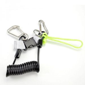 KEEP DIVING SSA-FDS21 Diving Anti-lost Rope Stainless Steel Spring Rope Camera Rope Hanging Rope Diving Accessories-Black/White