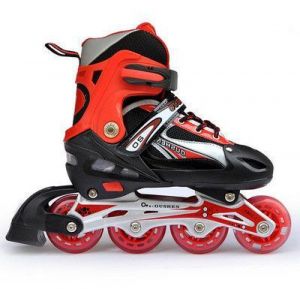 Unisex Adjustable Four Flashing Wheels Skates Shoes Wear-resisting Rollerblade Skate Shoes