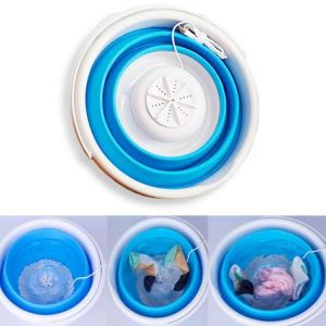 IPRee&reg; 10L USB Folding Wash Machine 3A Travel Camping Portable Ultrasonic Turbine Washing Bucket Cleaning Equipment