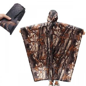 IPRee&trade; 220x145CM 3 In 1 Hiking Pocket Poncho Portable Rain Coat Waterproof Mat Sunshade