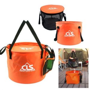 IPRee&trade; 30L Outdoor Double-Layer Folding Bucket Portable Camp Wash Bag Pouch Mesh Basket