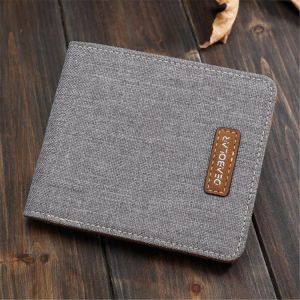Men Canvas Slim Billfold Wallet Clutch Handbag Credit Card Purse Holder
