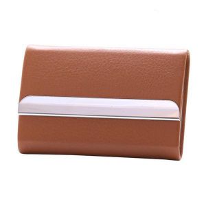 IPRee&reg; PU Stainless Steel Card Holder Portable Credit Card Case ID Card Storage Box