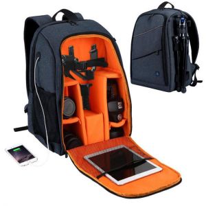 IPRee&reg; Portable Camera Bag Waterproof Photography Backpack 15.6 inch Laptop Bag Travel Pouch Bag With USB Headphone Jack