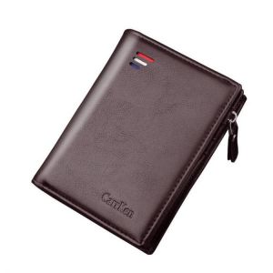 IPRee&reg; Men's PU Leather Wallet Outdoor Travel Retro Zipper Credit ID Cards Holder Portable Pocket Purse