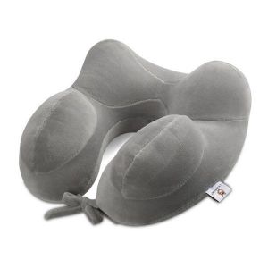 IPRee&reg; Inflatable U Shape Cotton Neck Pillow Headrest Cushion Travel Airplane Sleep Rest