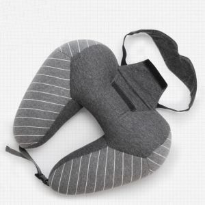 IPRee&reg; 2 In 1 U Shape Neck Pillow Cotton Headrest Cushion Eye Mask Airplane Travel Sleep Rest