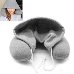 shopping מזוודות וציוד לטיולים ארוכים Hooded U-shaped Pillow Home Outdoor Travel Car Cushion Airplane Comfortable Neck Protectors