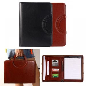 Portable A4 Zipper Ring Binder Conference File Folder Document Bag Business Travel Briefcase