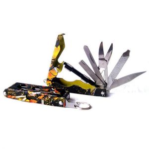 LAOTIE 9 in 1 110mm Stainless Steel EDC Folding Knife Multifunctional Outdoor Knife Screwdriver Opener Tool