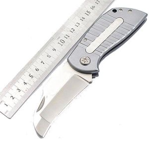 185mm 4CR14 Stainless Steel Blade Aluminum Handle Mini Folding Knife Keychain Outdoor Tactical Knife