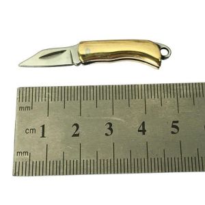 LAOTIE H01-A 48mm Stainless Steel Mini Folding Blade Brass Handle Outdoor Survival Tools Kit Hiking Climbing Cutting Tools