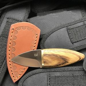 LAOTIE 117mm D2 Steel Blade Ebony Handle Mini Pocket EDC Knife Outdoor Tactical Knives Scabbard