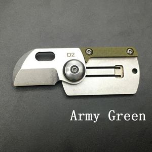 LAOTIE 73mm D2 Steel Outdoor Survival Folding Knife Portable Mini Pocket Army Knife Keychain Tool