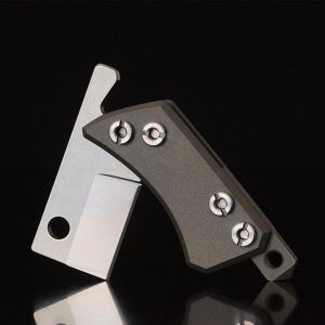 LAOTIE 3 in 1 90mm Titanium Alloy Handle Folding Knife Multifunction Fishing Wire Cutter Key Chain Tools