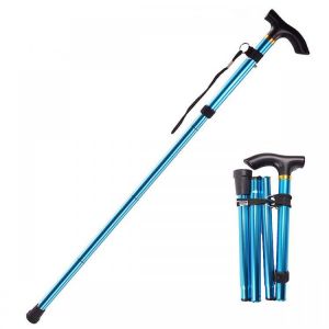 shopping ציוד טיפוס Aluminum Metal Folding Walking Stick Outdoor Adjustable Non-slip Hiking Climbing Trekking Pole