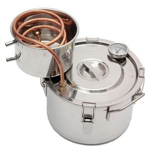 10L Copper Moonshine Ethanol Alcohol Water Distiller Copper Distiller Moonshine Alcohol Still Stainless Thermometer DIY Home Brew 