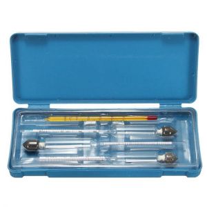 3Pcs Hydrometer Vinometer 0-40-70-100 Percent Alcohol Meter Alcohol Tester Thermometer + Box Home Brewing Water Distiller Still St