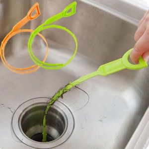 shopping מטבח ופינת אוכל 5Pcs Plastic Sink Drain Pipeline Dredge Hook Hair Cleaning Tool Kitchen Cleaning Supplies