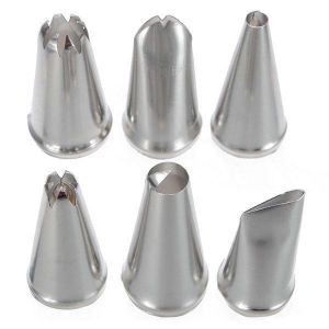 shopping מטבח ופינת אוכל 6pcs Stainless Steel Cake Decoration Icing Piping Nozzle tip