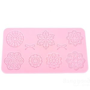 Striped Bow Flower Fondant Cake Silicone Lace Mold Decorating Molds Creative Baking Mold